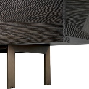 Casa Padrino Luxus Fernsehschrank mit Eichenfurnier, Mokka B. 200 cm, T. 43,5 cm, H. 52 cm