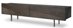 Casa Padrino Luxus Fernsehschrank mit Eichenfurnier, Mokka B. 200 cm, T. 43,5 cm, H. 52 cm Casa Padrino Luxus Fernsehschrank mit Eichenfurnier, Mokka B. 200 cm, T. 43,5 cm, H. 52 cm