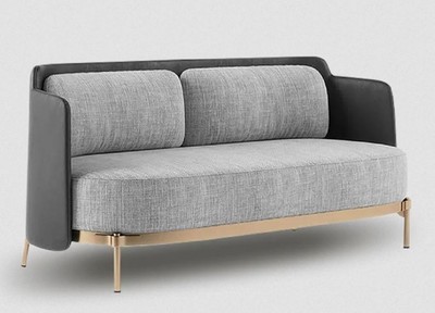 Casa Padrino divano di lusso grigio / nero / ottone 163 cm - Mobili per soggiorno e hotel