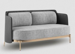Luxus Wohnzimmer Hotel Sofa Grau Schwarz Messing