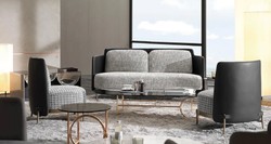 Luxus Wohnzimmer Hotel Sofa Grau Schwarz Messing