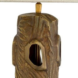 Casa Padrino luxury table lamp finish in vintage brass look / base made of black granite Ø 45 cm x H. 74.5 cm