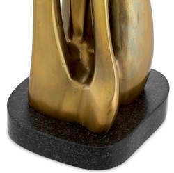 Lampe de table de luxe Casa Padrino au look laiton vintage / pied en granit noir L. 22 cm x H. 89,5 cm