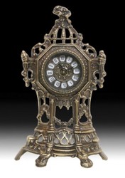 Casa Padrino luxury baroque table clock antique bronze H. 35 cm - Baroque decoration accessories