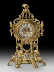 Prunkvolle Luxus Barock Bronze Tischuhr Gold
