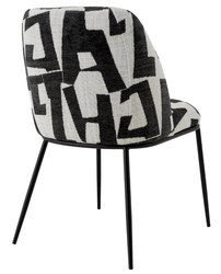 Casa Padrino sedia da pranzo di lusso nero / bianco L. 50 cm x P. 60 cm x H. 83 cm - mobili per hotel Casa Padrino sedia da pranzo di lusso nero / bianco L. 50 cm x P. 60 cm x H. 83 cm - mobili per hotel