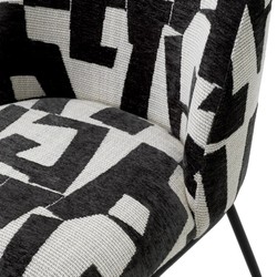 Casa Padrino sedia da pranzo di lusso nero / bianco L. 50 cm x P. 60 cm x H. 83 cm - mobili per hotel Casa Padrino sedia da pranzo di lusso nero / bianco L. 50 cm x P. 60 cm x H. 83 cm - mobili per hotel
