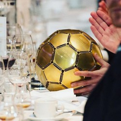 Handmade luxury brass decorative football gold