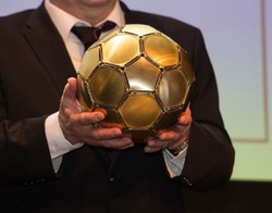 Handmade luxury brass decorative football gold