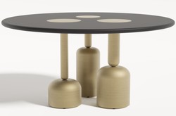 Tavolo da pranzo tavolo da cucina rotondo di lusso nero ottone