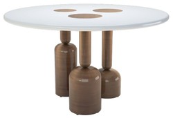 Tavolo da pranzo tavolo da cucina rotondo di lusso bianco bronzo