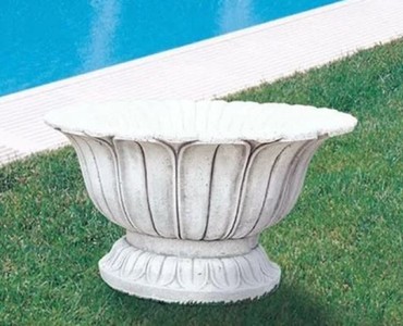 Vaso da fiori vaso per piante rotondo barocco di lusso bianco antico