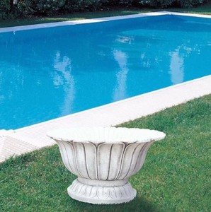 Casa Padrino Luxus Barock Blumentopf Antik Weiß Ø 36 x H. 32 cm - Made in Italy