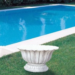 Vaso da fiori vaso per piante rotondo barocco di lusso bianco antico