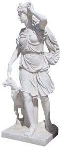 Sculpture figure décorative de jardin en marbre de style antique femme romaine gris