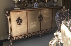 Credenza barocco di lusso con 4 ante argento