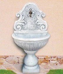 Art Nouveau wall fountain with tap gray antique brass