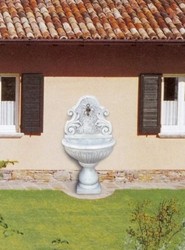Art Nouveau wall fountain with tap gray antique brass