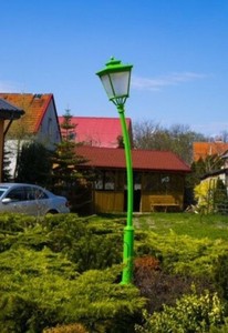 Lanterna da giardino curva Art Nouveau verde