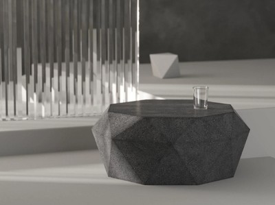 Casa Padrino Luxus Beton Couchtisch Anthrazit 86 cm - Wohnzimmer & Garten Möbel