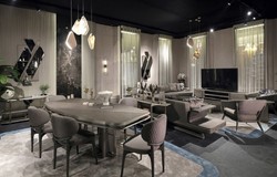 Luxus Esstisch Esszimmertisch Küchentisch Grau Silber