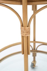Runder Luxus Trolley Servierwagen Naturfarben