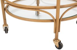 Runder Luxus Trolley Servierwagen Naturfarben
