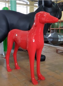 XXL decorative sculpture figure greyhound red