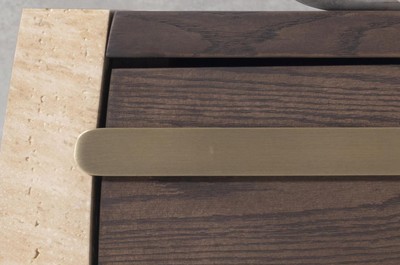Casa Padrino Luxus Sideboard mit 4 Türen und rundem Wandspiegel - Luxus Möbel