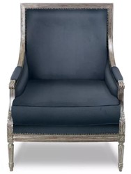 Luxury Baroque Living Room Armchair Blue Antique Silver