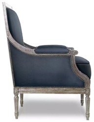 Luxury Baroque Living Room Armchair Blue Antique Silver