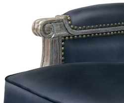 Luxury Baroque Living Room Armchair Blue Antique Silver
