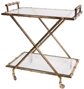 Chariot de service de luxe or antique