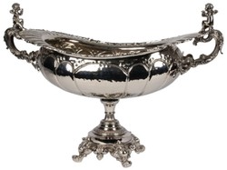 Ciotola decorativa barocco in ottone argento