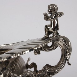 Ciotola decorativa barocco in ottone argento