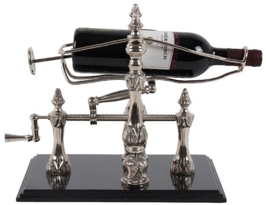 Art Nouveau wine stand silver black