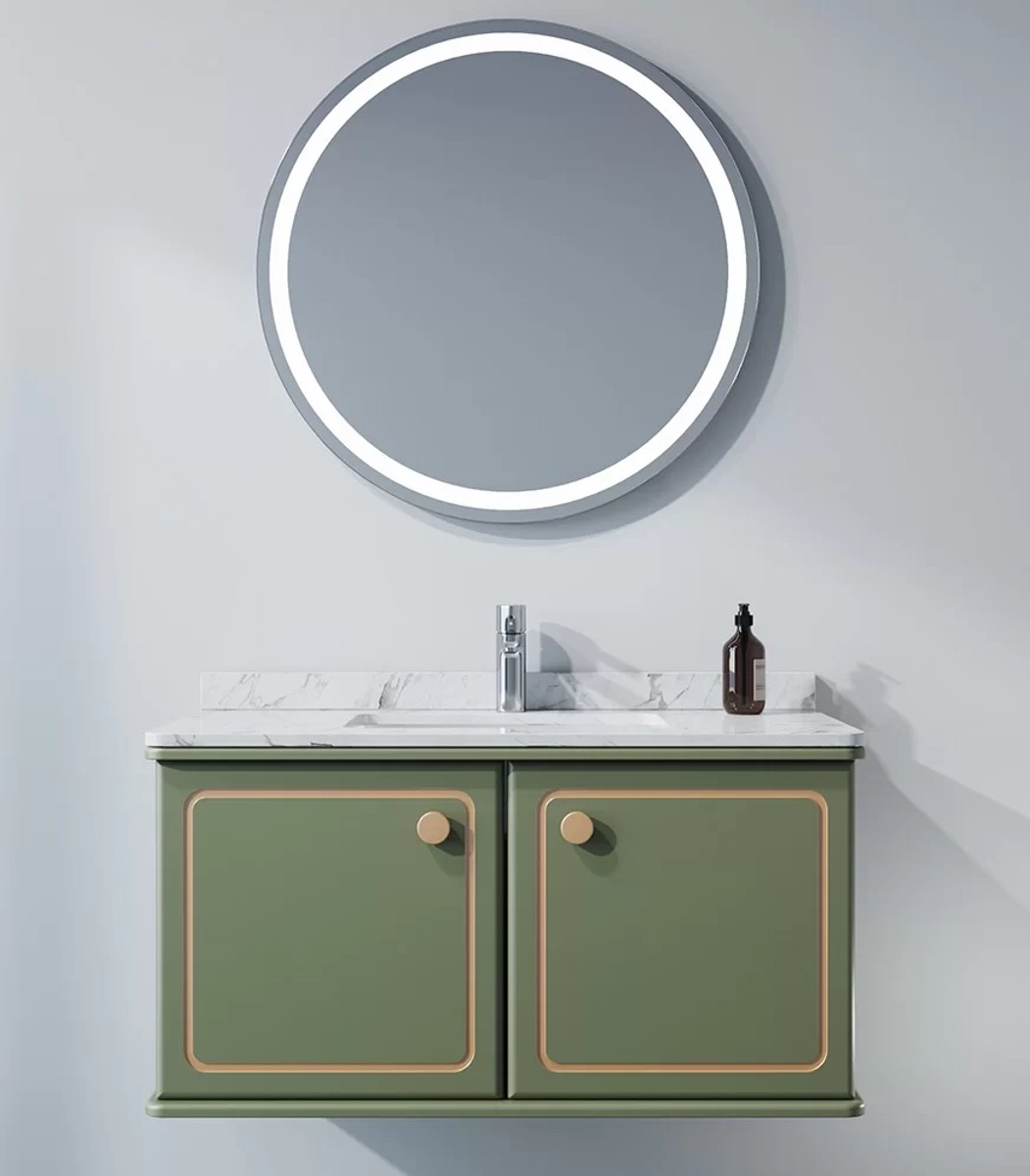 Set da bagno di lusso Casa Padrino verde / oro con piano in marmo - arredo bagno dell'hotel Set da bagno di lusso Casa Padrino verde / oro con piano in marmo - arredo bagno dell'hotel