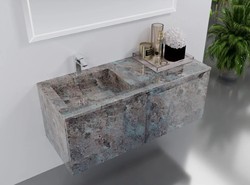 Casa Padrino juego de baño de lujo porcelana moteada gris - muebles de baño de hotel Casa Padrino juego de baño de lujo porcelana moteada gris - muebles de baño de hotel