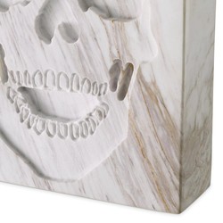 Philipp Plein decoración de libro de calavera de mármol de diseño de lujo 18 x 24 x H. 5,5 cm escultura de mármol de calavera