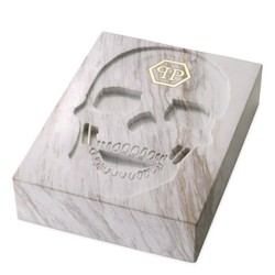 Philipp Plein decoración de libro de calavera de mármol de diseño de lujo 18 x 24 x H. 5,5 cm escultura de mármol de calavera