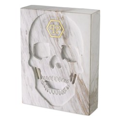 Philipp Plein decoración de libro de calavera de mármol de diseño de lujo 18 x 24 x H. 5,5 cm escultura de mármol de calavera