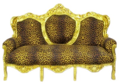 Casa Padrino Barock Sofa Leopard Gold - Wohnzimmer Möbel Antik Stil Leo Casa Padrino Barock Sofa Leopard Gold - Wohnzimmer Möbel Antik Stil Leo