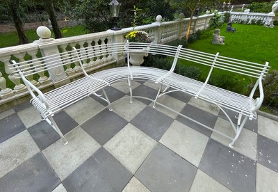 Casa Padrino banco de jardín Art Nouveau 250 x 210 x A. 90 cm - Banco curvo de hierro forjado - Art Nouveau Casa Padrino banco de jardín Art Nouveau 250 x 210 x A. 90 cm - Banco curvo de hierro forjado - Art Nouveau