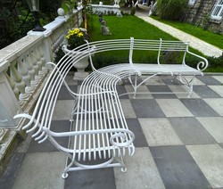 Casa Padrino banco de jardín Art Nouveau 250 x 210 x A. 90 cm - Banco curvo de hierro forjado - Art Nouveau Casa Padrino banco de jardín Art Nouveau 250 x 210 x A. 90 cm - Banco curvo de hierro forjado - Art Nouveau