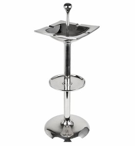 Casa Padrino Stand Ashtray Silver 28x25x76cm - Square aluminum ashtray with stand - Decorative accessories