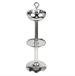 Casa Padrino Stand Ashtray Silver 24x20x73cm - Round aluminum ashtray with stand - Decorative accessories