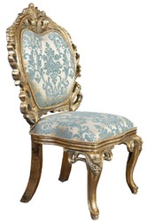 Luxus Barock Esszimmer Stuhl Türkis Gold