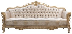 Prunkvolles Luxus Barock Wohnzimmer Sofa Weiß Antik Gold