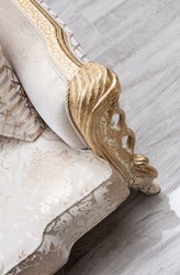 Prunkvolles Luxus Barock Wohnzimmer Sofa Weiß Antik Gold