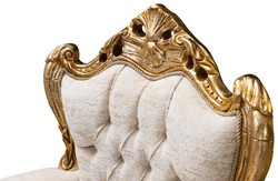 Magnificent luxury baroque living room armchair white gold